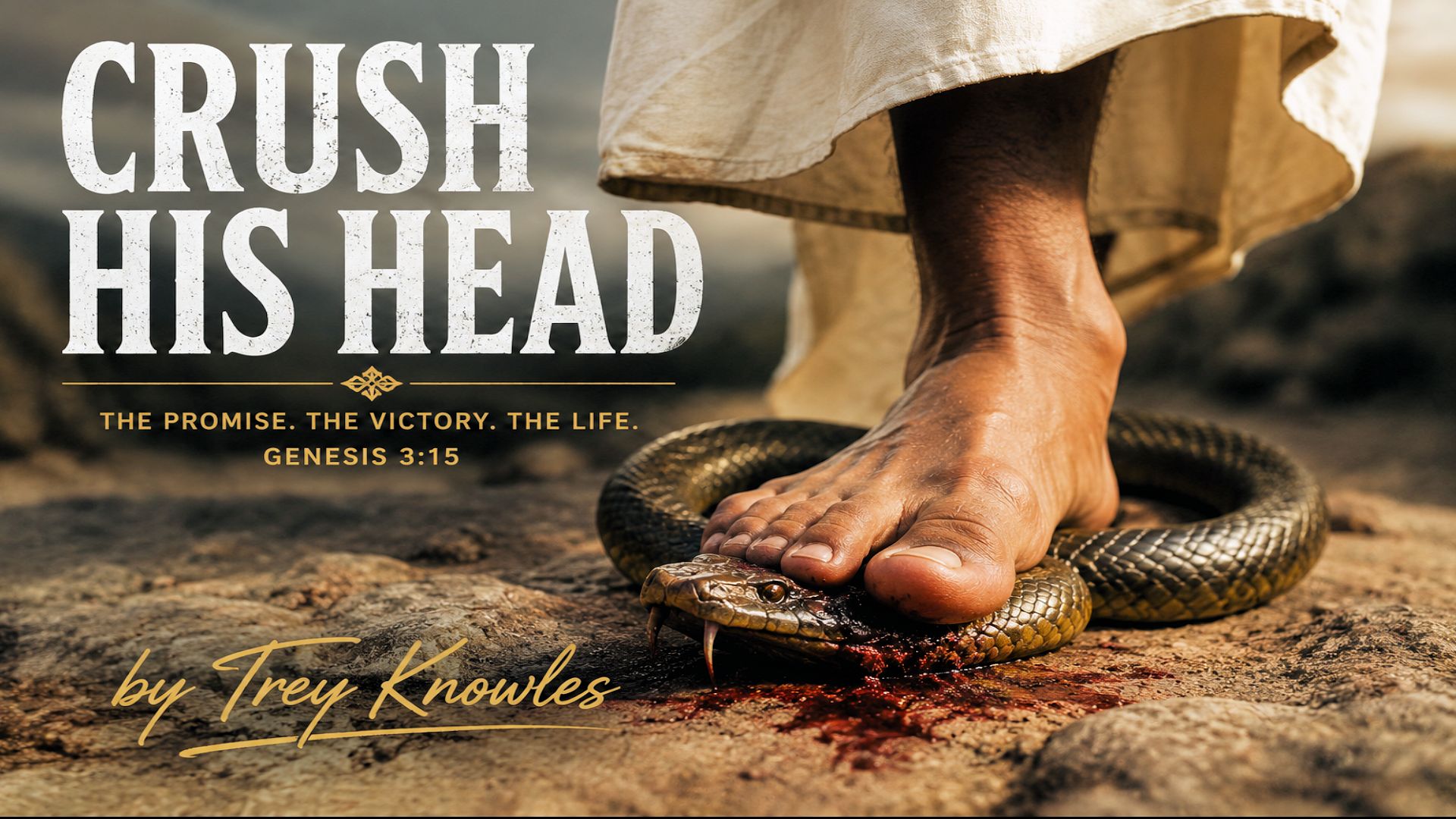 Crush His Head by Trey Knowles song cover showing victory over the serpent