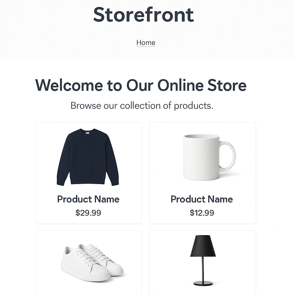 Example storefront layout